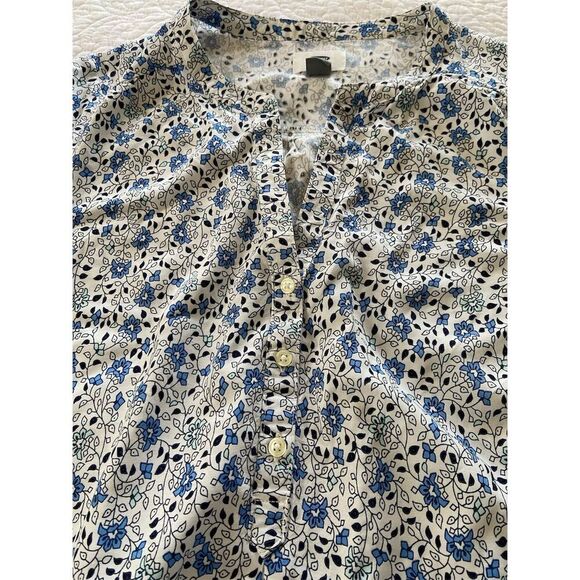 Old Navy Ditzy Floral and Paisley Blue and White 3/4 Sleeve Knee Length Dress M - Picture 9 of 11
